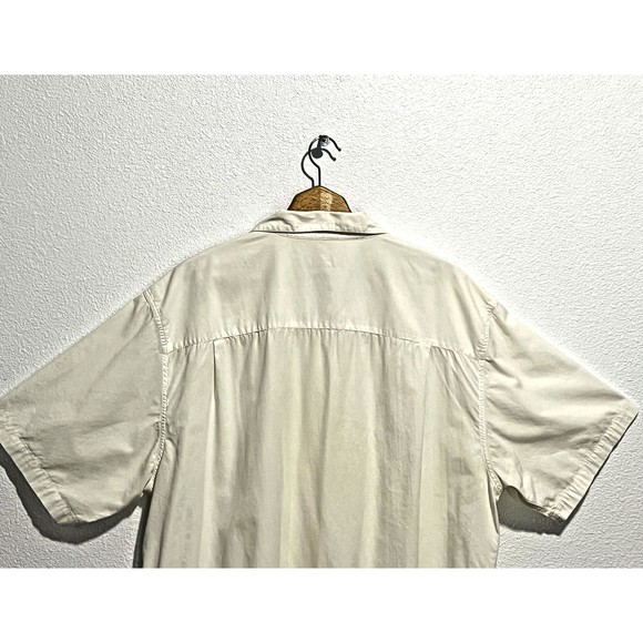 QuikSilver Edition Comfort Fit Men Sz XXL/TTG Color Beige Button Up Embroidered - Picture 7 of 16